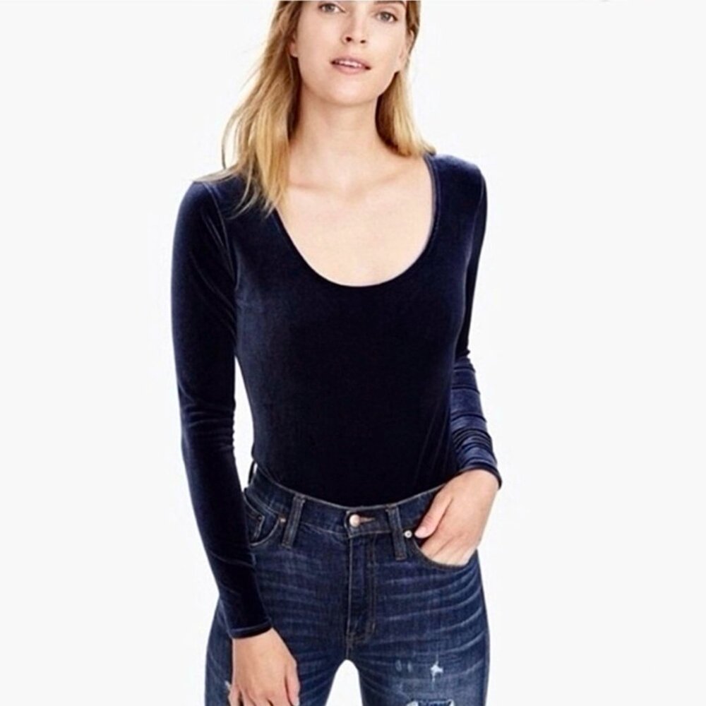 J. Crew Jeans Velvet Bodysuit